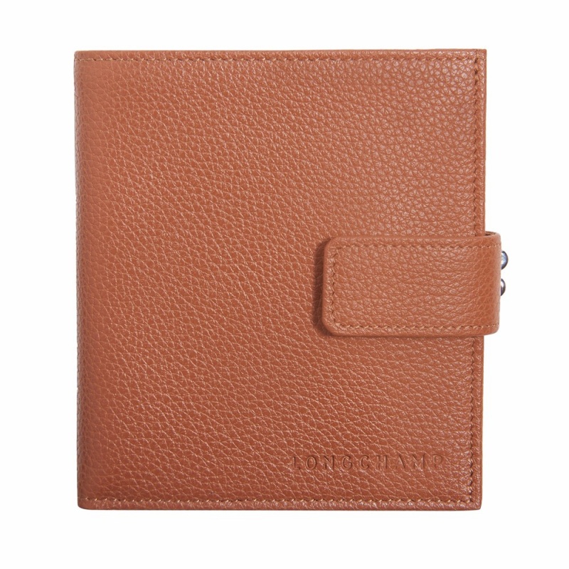 Brown Longchamp Le Foulonne Compact Women's Wallets